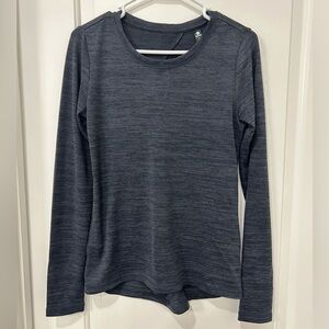 Women's Long-Sleeve Heathered Crewneck Yoga Top - Blue